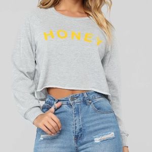 Fashion Nova Crop Top Sweatshirt
